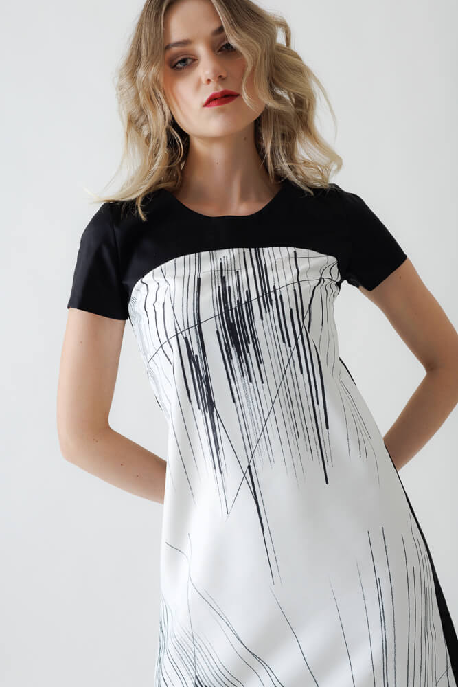 elke-freytag-wien-Designer-Kleid-LENA-schwarz-weiss