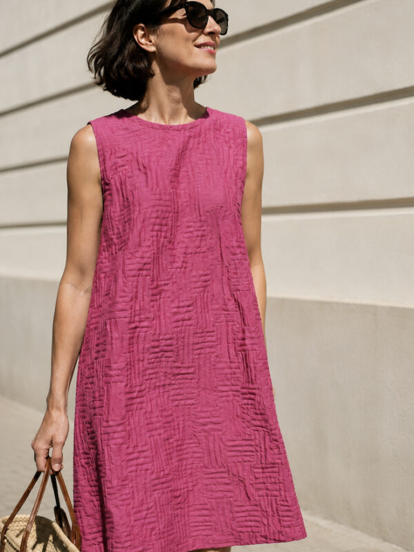 ELKE FREYTAG Kleid rosa – strukturiertes A-Linien Kleid aus Wien